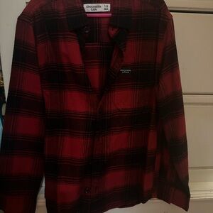 Abercrombie & Fitch Kids Red and Black Plaid Shirt